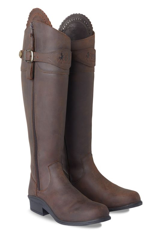 BARGAIN BARN: B Vertigo Women's Ashley Waterproof Tall Riding Boots - 37 - Brown