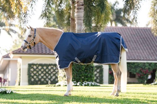 Amigo 1200D Pony Turnout 50g - Navy/Titanium Grey/Silver