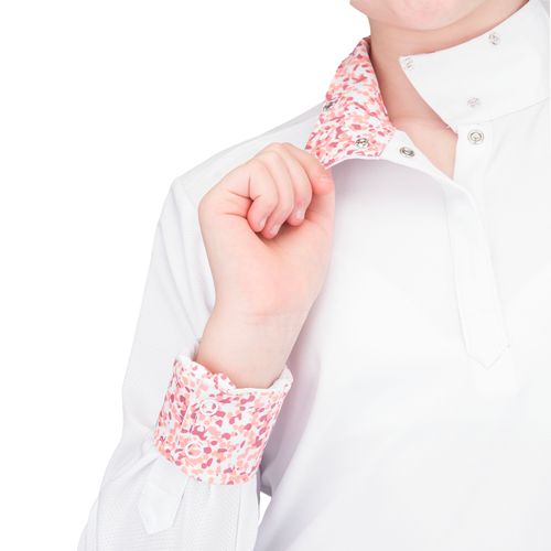Ovation Kids' Ellie Quarter Snap Show Shirt - White/Sunkissed