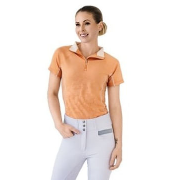 Romfh Women's 1/4 Zip Print Short Sleeve Sun Shirt - Sunbaked Orange Floral