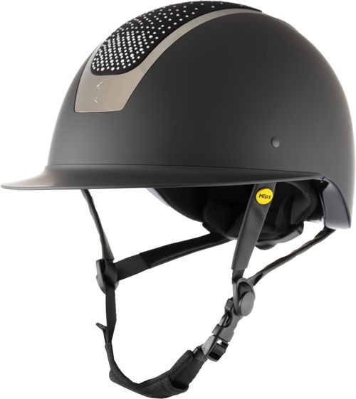 Equinavia Crown MIPS Riding Helmet - Black/Silver Crystal