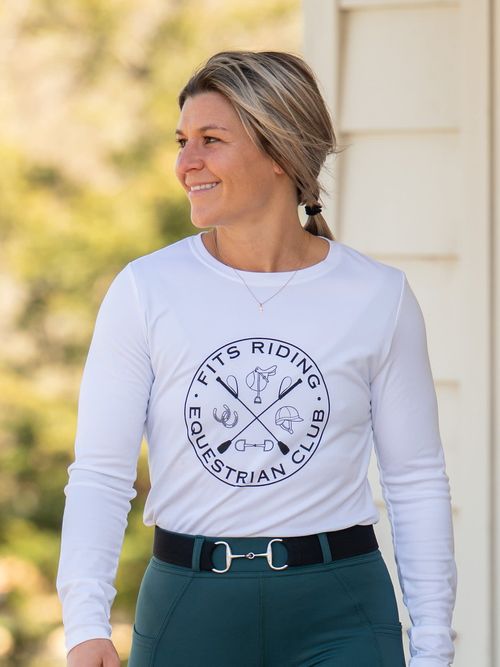FITS Women's Equestrian Club Long Sleeve - White