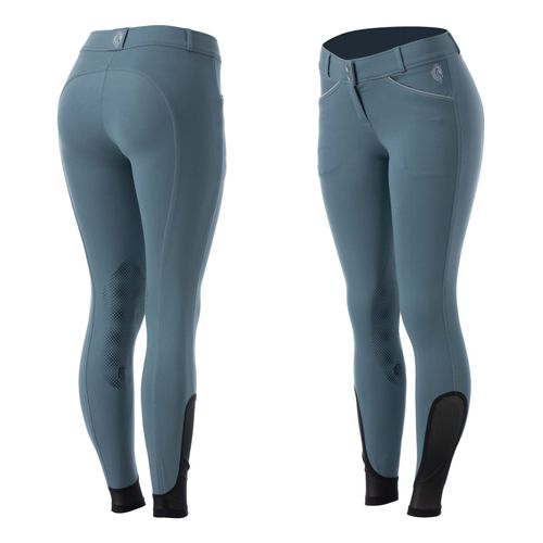 BARGAIN BARN: Equinavia Women's Astrid Silicone Knee Patch Breeches - 32 - Bluestone Blue