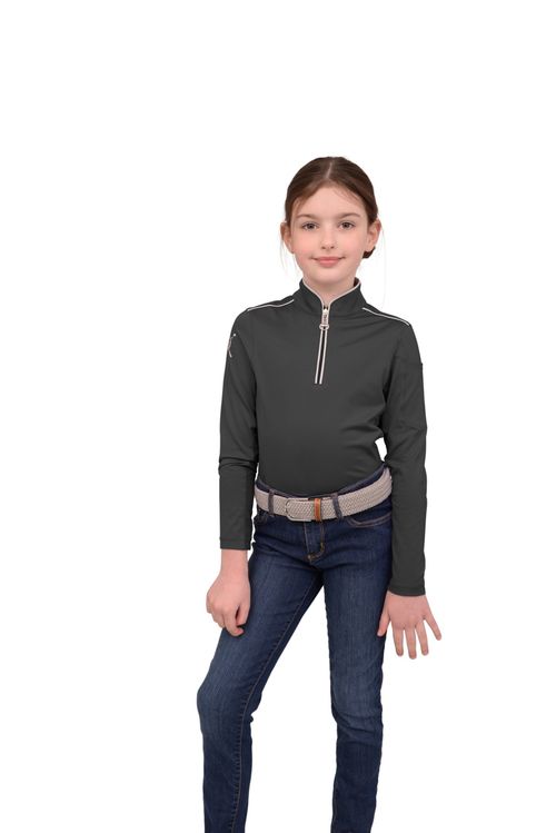 READY TO SHIP: Chestnut Bay Kids' Performance Rider SkyCool Long Sleeve Shirt - Small - Raven