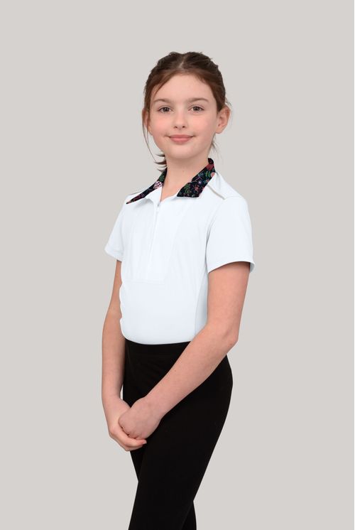 READY TO SHIP: Chestnut Bay Kids' SkyCool Liberty Sport Short Sleeve Show Shirt - Medium - White