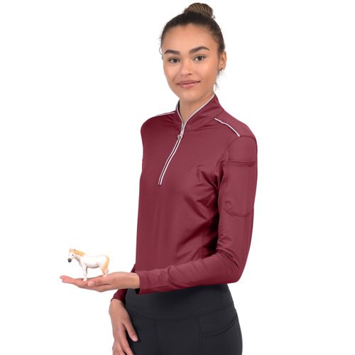 READY TO SHIP: Chestnut Bay Women's Performance Rider SkyCool Long Sleeve Shirt - X Small - Barn Red (2023)