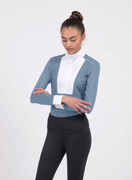 READY TO SHIP: Chestnut Bay Women's SkyCool Liberty Long Sleeve Show Shirt - XX Large - Skyblue (2023)