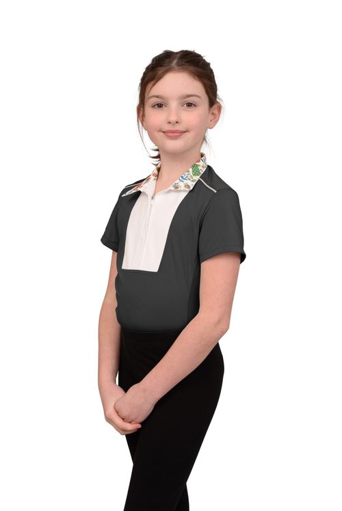 READY TO SHIP: Chestnut Bay Kids' SkyCool Liberty Sport Short Sleeve Show Shirt - Large - Raven