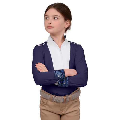 READY TO SHIP: Chestnut Bay Kids' SkyCool Liberty Long Sleeve Show Shirt - Small - Aubergine