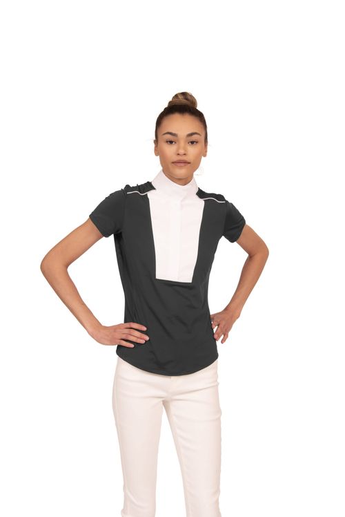 READY TO SHIP: Chestnut Bay Women's SkyCool Liberty Sport Short Sleeve Show Shirt - X Large - Raven (2023)