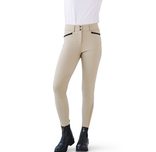 Ovation Women's Elegance Dynamic Knee Patch Breeches - Show Tan