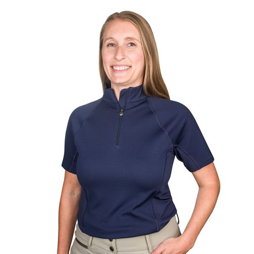 Ovation Women's Core Half Zip Short Sleeve Sun Shirt - Navy/Navy