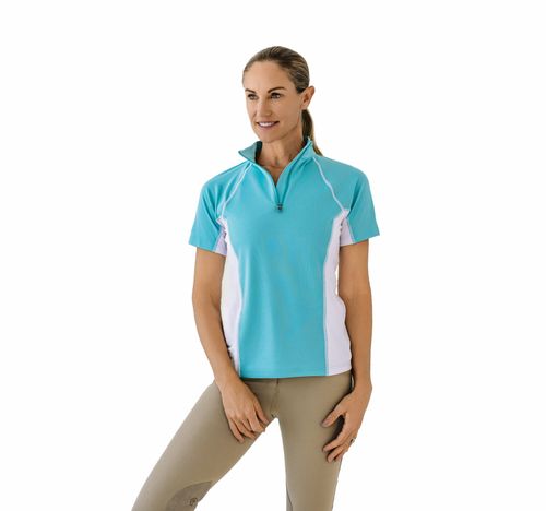Ovation Women's Core Half Zip Short Sleeve Sun Shirt - Open Water