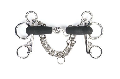 OPENBOX: Shires Tom Thumb Rubber Jointed Pelham Bit - 6in