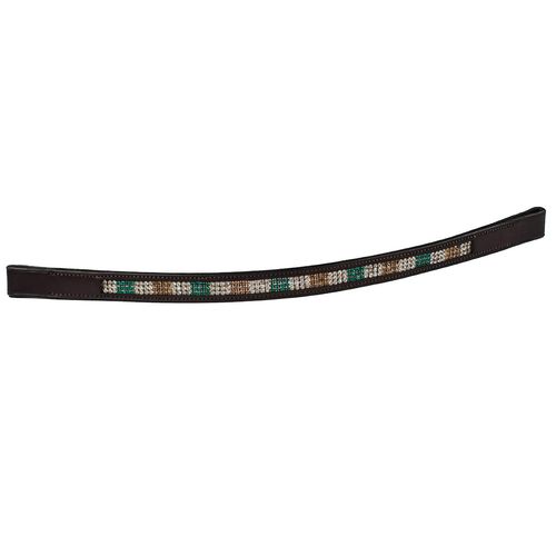 OPENBOX: Harmohn Kraft Triple Crystal Browband 3/4in - Large Horse - Dark Brown