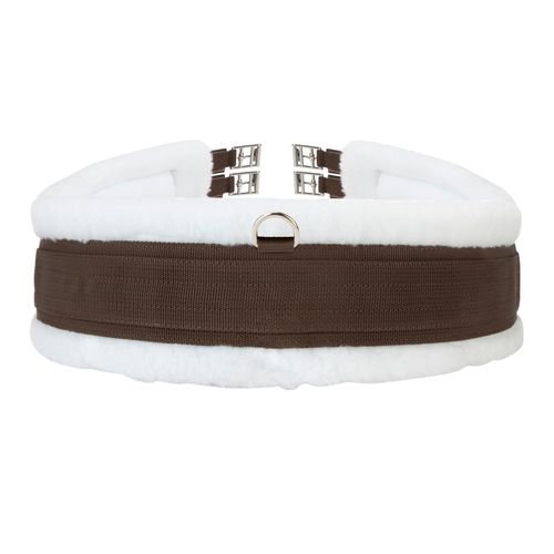 OPENBOX: Shires Fleece Lined Girth - 64 - Brown/White