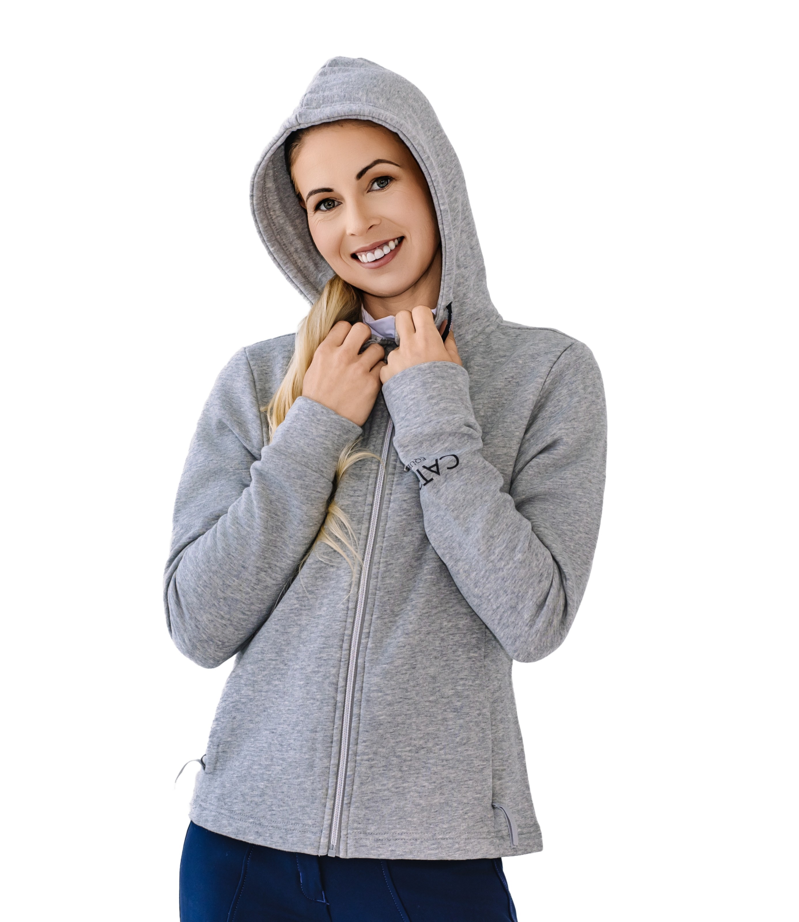 Catago Women's Natalie Zip Hoodie - Grey Melange Sparkle - Catago