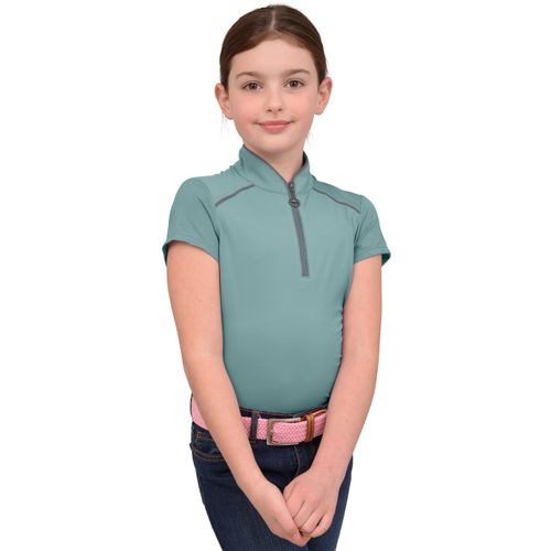Chestnut Bay Kids' Performance Rider SkyCool Sport Short Sleeve Shirt - Aqua