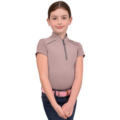 Chestnut Bay Kids' Performance Rider SkyCool Sport Short Sleeve Shirt - Rosepink