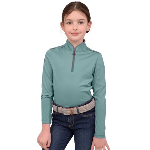 Chestnut Bay Kids' Performance Rider SkyCool Long Sleeve Shirt - Aqua