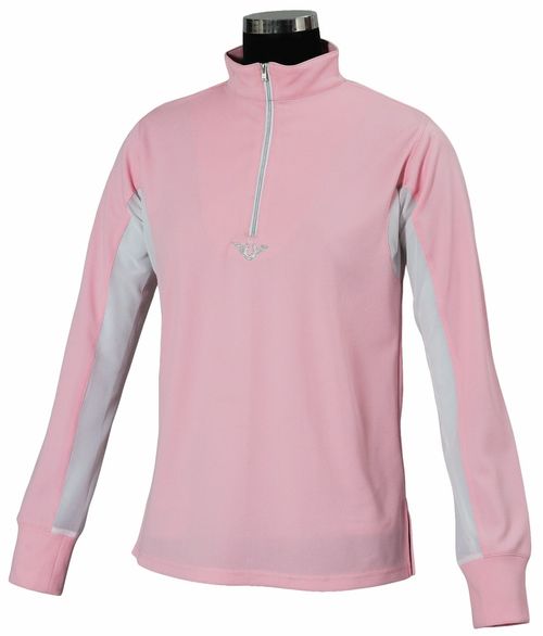 TuffRider Kids' Ventilated Technical Long Sleeve Sport Shirt - Petal Pink