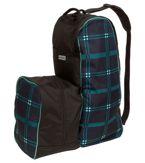 Chestnut Bay Quilted Lined Boots Helmet Carry All - Hunter Plaid