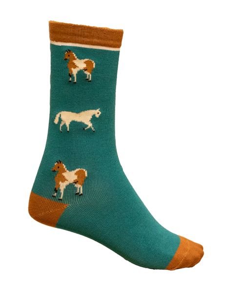 Shires Aubrion Kids' Bamboo Ankle Socks - Blue Horse