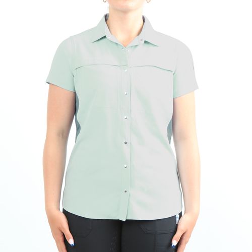 READY TO SHIP: Irideon Women's Short Sleeve Pacific Trail Shirt - 1X - Mineral