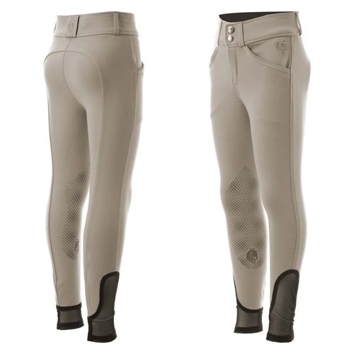 OPENBOX: Equinavia Kids' Greta Silicone Knee Patch Breeches - 6 - Tan/Tan