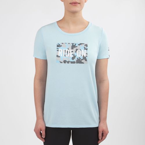 READY TO SHIP: Irideon Women's RIDE ON Camo Swing Tee - 3X - Energy Blue