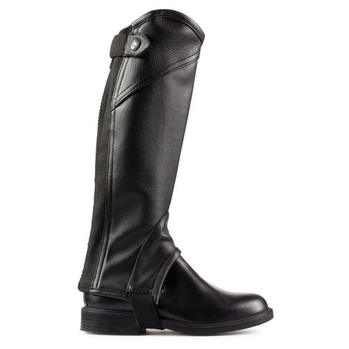 BARGAIN BARN: Horze Kids' Soft Leather Half Chaps - X Large - Black