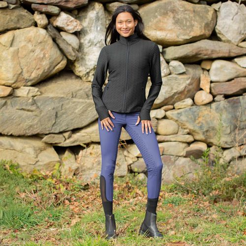 Equinavia Women's Victoria Silicone Knee Patch Breeches - Skipper Blue/Winter Sky