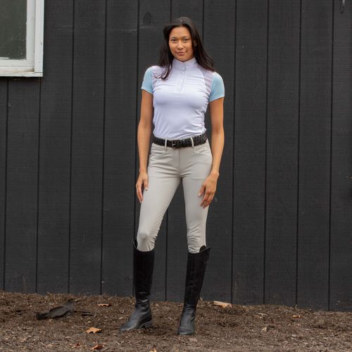 Equinavia Women's Sonja Short Sleeve Show Shirt - White/Winter Sky