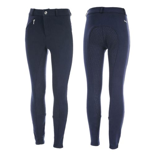 Horze Kids' Active Full Seat Breeches - Peacoat Dark Blue