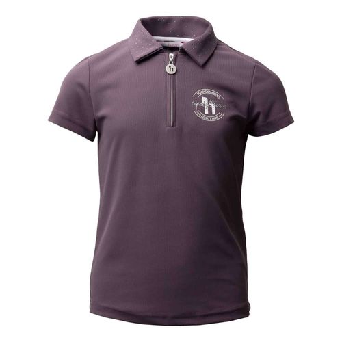 Horze Kids' Fay Polo Shirt - Black Plum