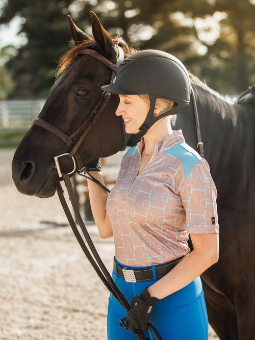 OPENBOX: FITS Women's Kinetic Short Sleeve Sun Shirt - Medium - Blue Bit