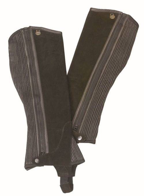 BARGAIN BARN: Ovation Pro Suede Half Chaps - X Large - Brown