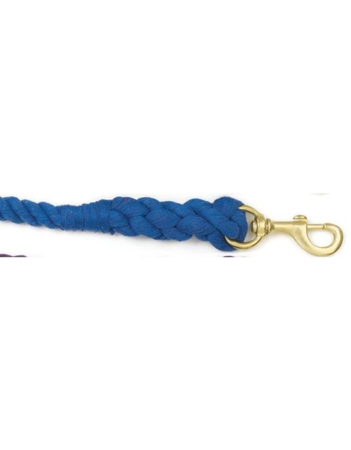 BARGAIN BARN: Equi-Essentials 3-Ply Cotton Lead w/Solid Brass Snap - 3/4in x 8ft - Blue