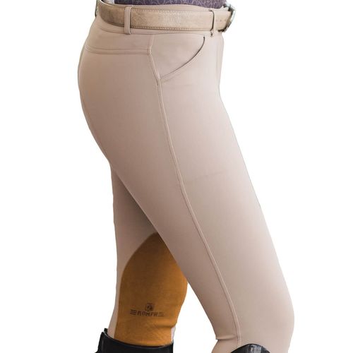 OPENBOX: Romfh Women's Willow Knee Patch Euroseat Breeches - 36 Long - Plaza Taupe