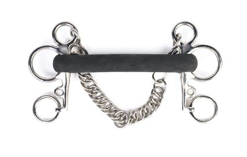 OPENBOX: Shires Tom Thumb Rubber Mouth Pelham Bit - 5.5in