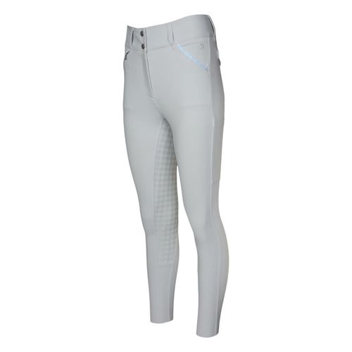 Dapplebay Women's Compression Full Seat Breeches - Light Grey Gingham